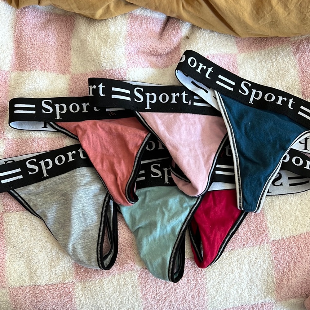 6 Small Sports Thongs | Women’s Underwear | Panty Bundle
